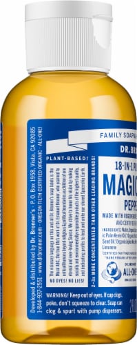 Dr Bronner's 18-in-1 Hemp Peppermint Pure-Castile Liquid Soap Perspective: left