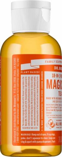 Dr. Bronner's Magic Soaps 18-in-1 Hemp Tea Tree Pure-Castile Liquid Soap Perspective: left