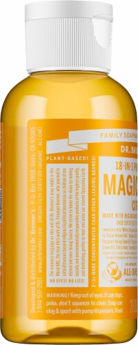 Dr. Bronner's Magic Citrus Orange Pure Castile Liquid Soap Perspective: left