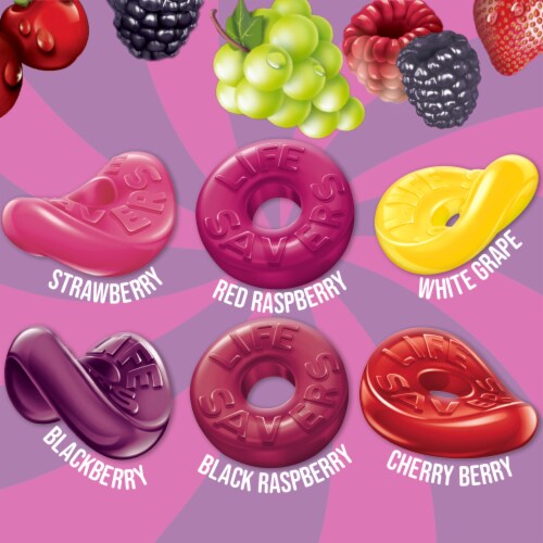 Life Savers Gummy Candy Wild Berries Gummies Bag Perspective: left