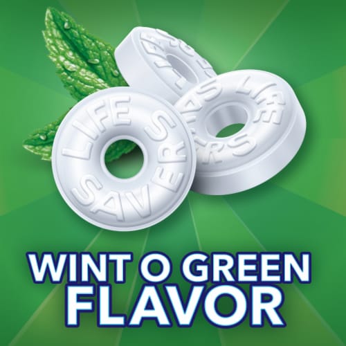 Life Savers Wint-O-Green Breath Mints Hard Candy Party Size Bag Perspective: left