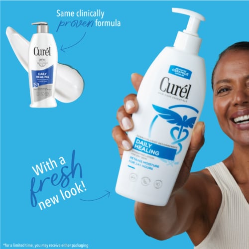 Curel Daily Healing Hand and Body Lotion for Dry Skin, Advanced Ceramides Complex, All Skin Types Perspective: left