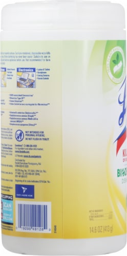 Lysol Plant-Based Fresh Citrus Scent Disinfecting Wipes Perspective: left