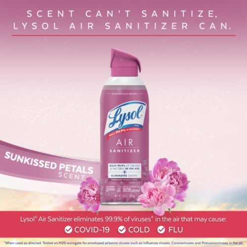 Lysol® Air Sanitizer Sunkissed Petals Scent Perspective: left