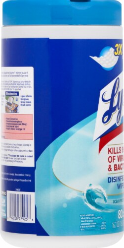 Lysol Ocean Fresh Scent Disinfecting Wipes Perspective: left