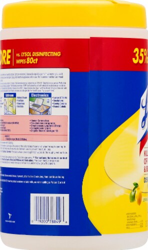 Lysol Lemon & Lime Blossom Scent Disinfecting Wet Wipes Perspective: left