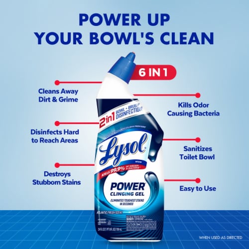Lysol Power Toilet Bowl Cleaner Atlantic Fresh Perspective: left