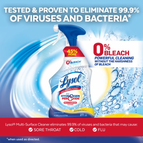 Lysol Hydrogen Peroxide All Purpose Cleaner Spray, Disinfecting Spray, Citrus Sparkle Zest Perspective: left