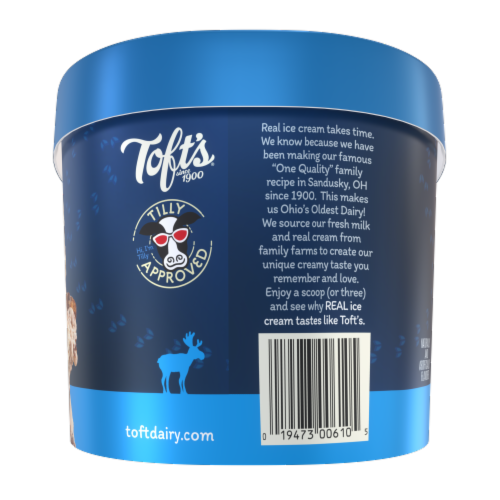 Toft's Moose Tracks Ice Cream Tub Perspective: left