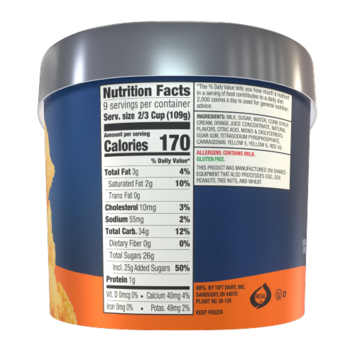 Toft's® Orange Sherbet Tub Perspective: left