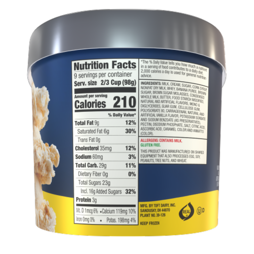 Toft's® Bananas Foster Ice Cream Tub Perspective: left