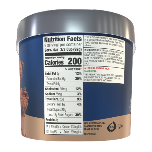 Toft's® Chocolate Ice Cream Tub Perspective: left