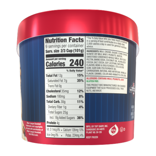 Toft's® Muddy's Sea Salt Slam Ice Cream Tub Perspective: left