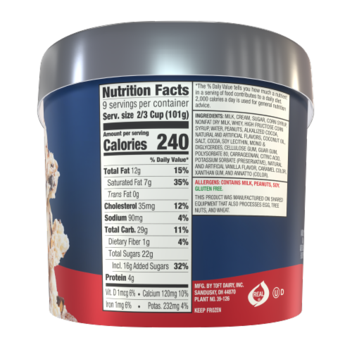 Toft's® Tin Roof Sundae Ice Cream Tub Perspective: left
