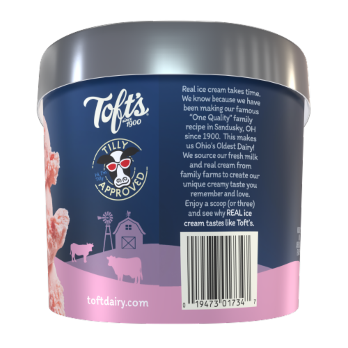 Toft's® Cherry Vanilla Ice Cream Tub Perspective: left