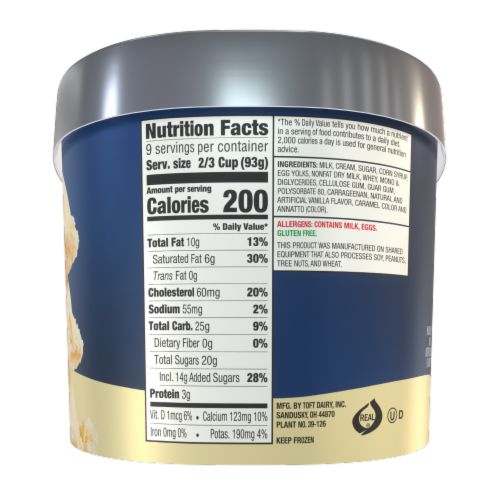 Toft's® French Vanilla Ice Cream Tub Perspective: left