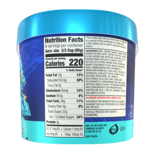 Toft's® Lake Erie Cookie Island Monster Ice Cream Perspective: left