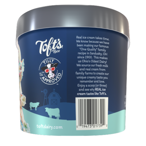 Toft's® Birthday Cake Ice Cream Tub Perspective: left