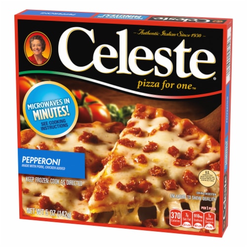 Celeste Pepperoni Pizza For One Individual Microwavable Frozen Pizza Perspective: left