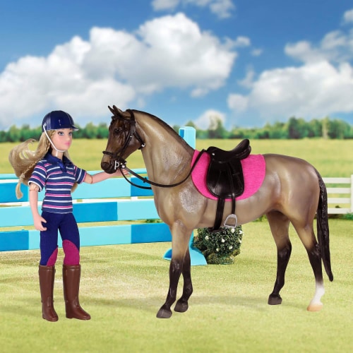 Breyer Freedom Series English Horse and Rider Doll Kids Toy Set and Accessories Perspective: left