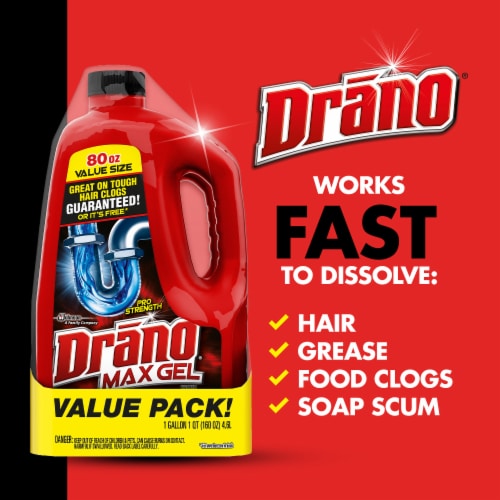 Drano Max Gel Clog Remover, Drain Clog Remover, Commercial Line