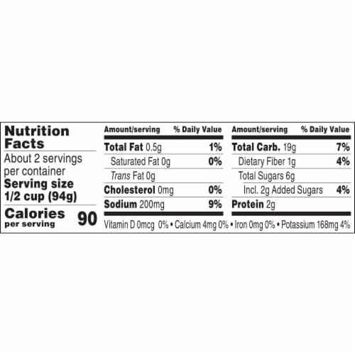 Green giant canned corn nutrition label
