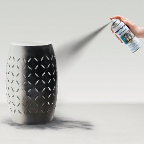 Rust-Oleum® Metallic Satin Black Night Spray Paint Perspective: left