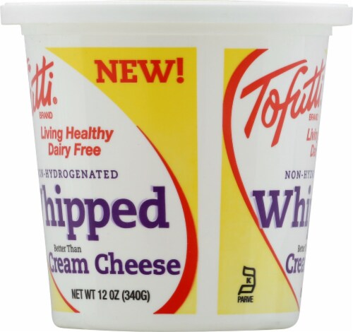 Tofutti Dairy Free Non-Hydrogenated Whipped Cream Cheese Perspective: left