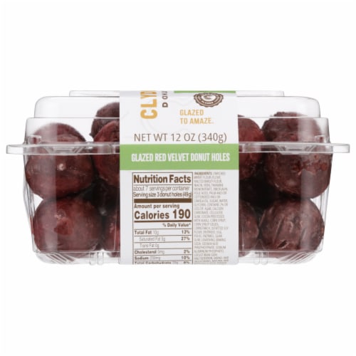 Clyde's® Donuts Glazed Red Velvet Donut Holes Perspective: left
