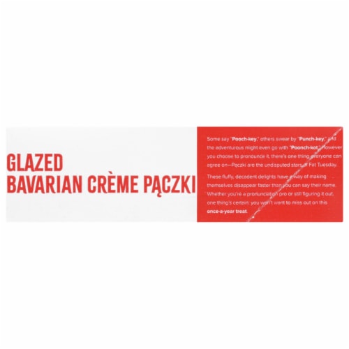 Clyde's Donuts Glazed Bavarian Paczki Perspective: left
