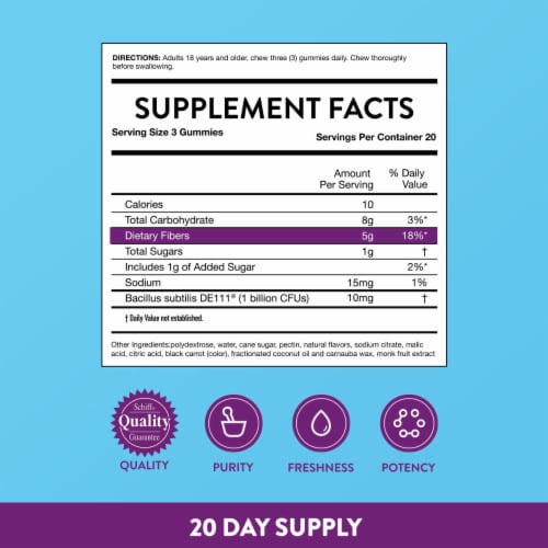 Digestive Advantage® Daily Probiotics With Fiber Gummies Perspective: left