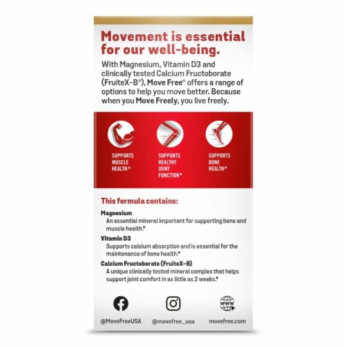 Move Free® Ultra Move Muscle Joint Bone Easy Dissolve Capsules Dietary Supplement Perspective: left