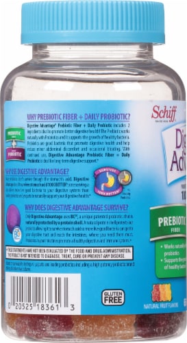 Digestive Advantage Prebiotic Fiber + Probiotic Digestive Health Supplement Gummies Perspective: left
