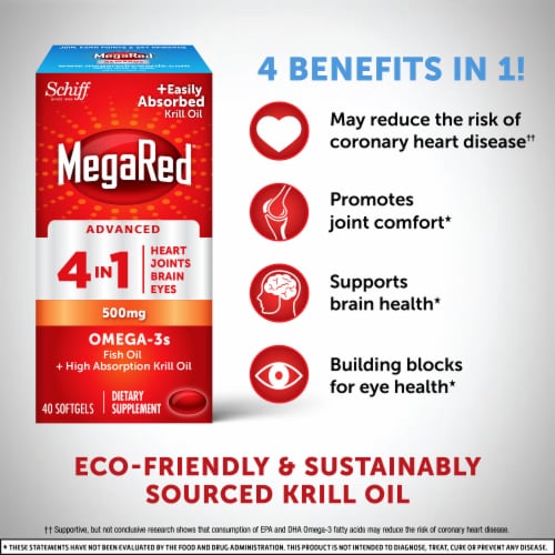 MegaRed Advanced 4in1 Omega-3s Softgels Perspective: left