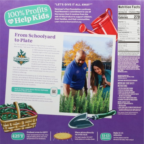 Newmans Own Harvest Vegetable Thin and Crispy Frozen Pizza Perspective: left