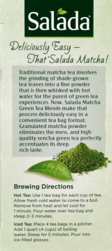 Salada Matcha Pure Green Blend Tea Bags Perspective: left