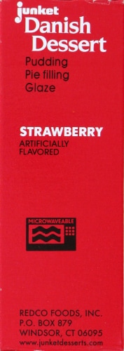 Junket Strawberry Danish Dessert Pudding Pie Filling Glaze Perspective: left