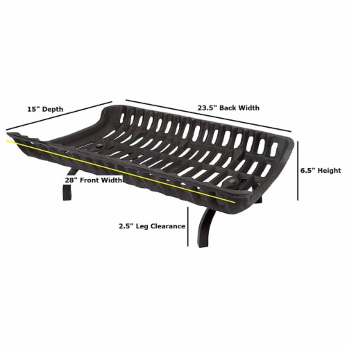 Liberty Foundry G1028-BX Cast Iron Grate for Masonry & Zero Clearance Fireplaces Perspective: left