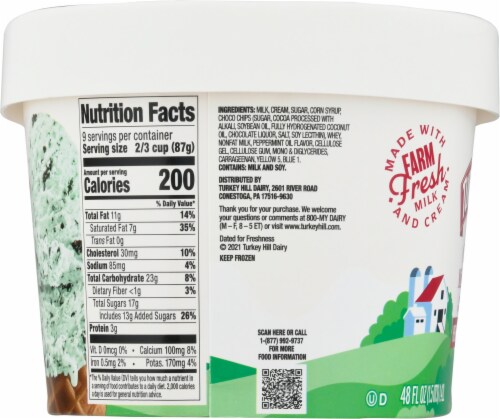 Turkey Hill® Choco Mint Chip Ice Cream Tub Perspective: left