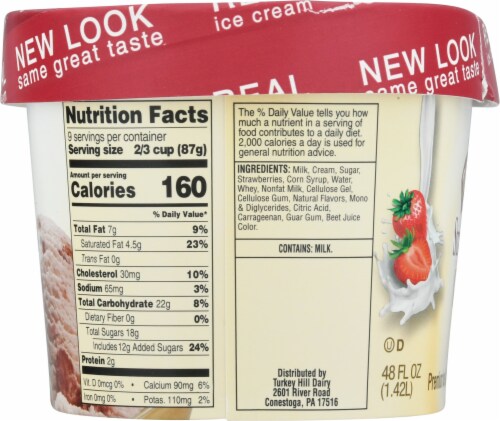 Turkey Hill® Strawberries and Cream Ice Cream Perspective: left