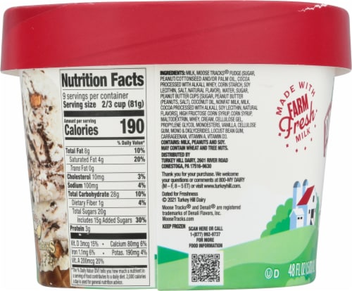 Turkey Hill® Moose Tracks® Frozen Dairy Dessert Tub Perspective: left
