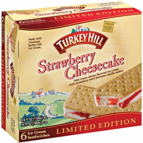 Turkey Hill® Strawberry Cheesecake Ice Cream Sandwiches Perspective: left