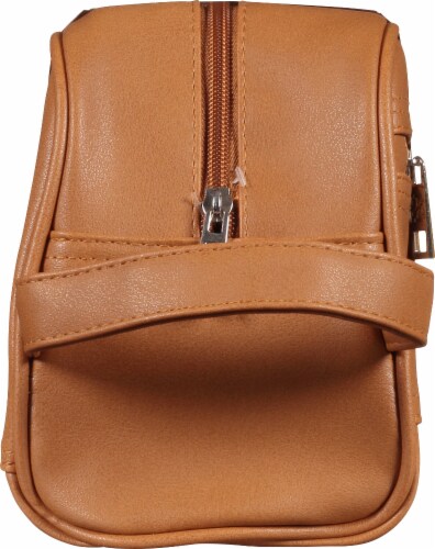 IZOD Salt Water Leather Dopp Bag Travel Set Perspective: left