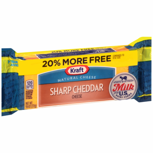Kraft Natural Sharp Cheddar Cheese Bar Perspective: left