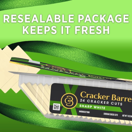 Cracker Barrel Cracker Cuts Sharp White Cheddar Cheese Slices Perspective: left