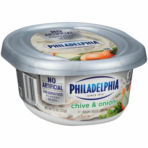 Philadelphia Chive & Onion Cream Cheese Perspective: left