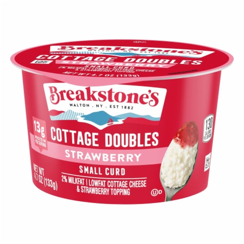 Breakstone's Cottage Doubles Low Fat Strawberry Cottage Cheese Cup Perspective: left