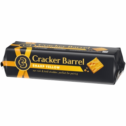 Cracker Barrel Sharp Yellow Cheddar Cheese, 8 oz Block Perspective: left