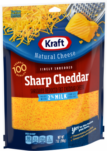 Kraft Finely Shredded Sharp Cheddar Cheese Perspective: left