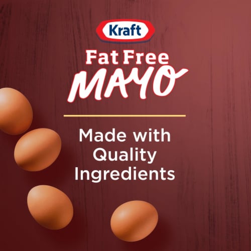 Kraft Fat Free Mayo Non Fat Mayonnaise, Jar Perspective: left